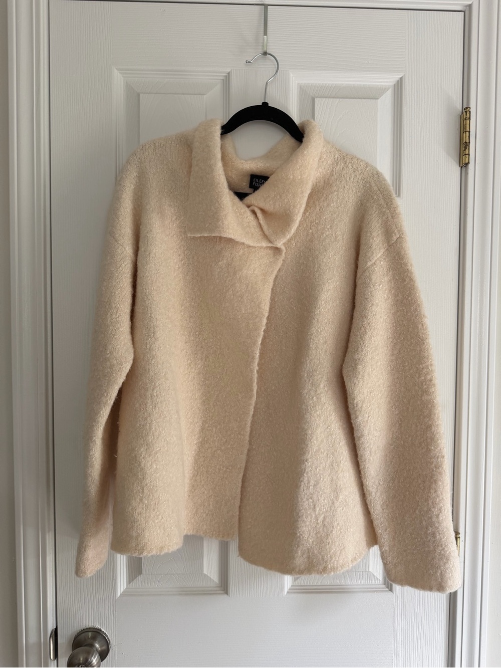 Eileen Fisher Cream Wool Blend Jacket Size Small